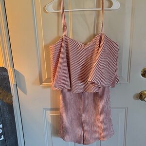 Striped Red and White Romper